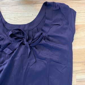 Banana Republic Boat Neck Purple Back Tie Blouse